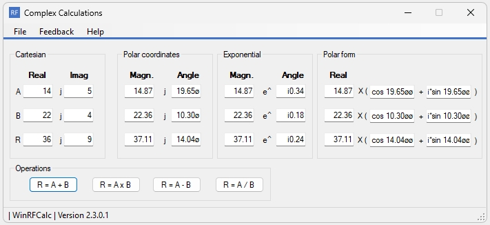 A complex number calculator